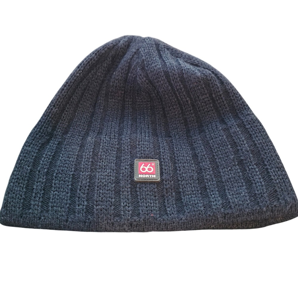 66 North Black Ribbed Windproof Beanie Hat Made in Poland Unisex